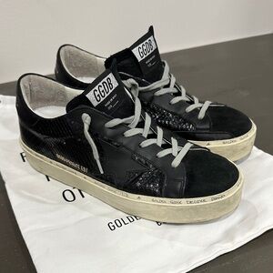 Golden Goose Hi Star Platform Black and Gray Sneakers Size 39